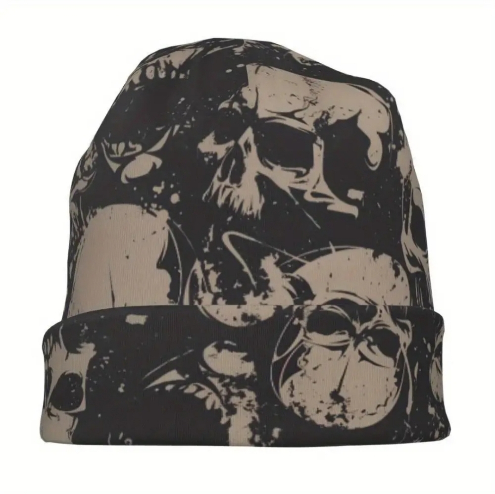 Skull beanie cap slouchy skeleton hat - Picture 4 of 9